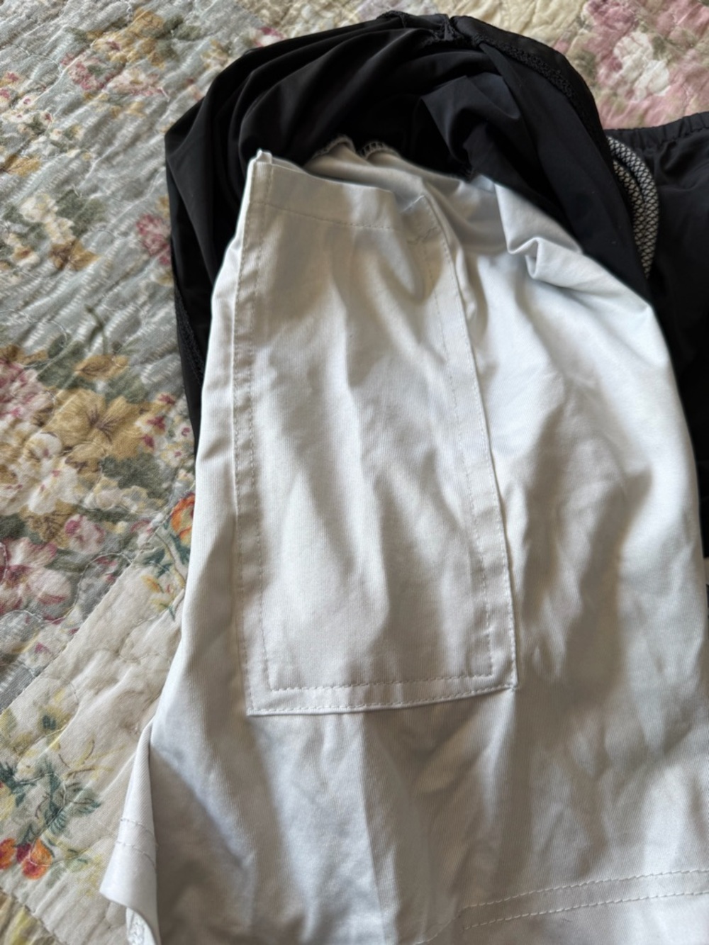 SAVD Black Layered Athletic Shorts with Drawstring - Picture 2 of 3
